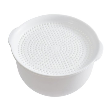 雙層果蔬瀝水籃 大  1層  1個  白色