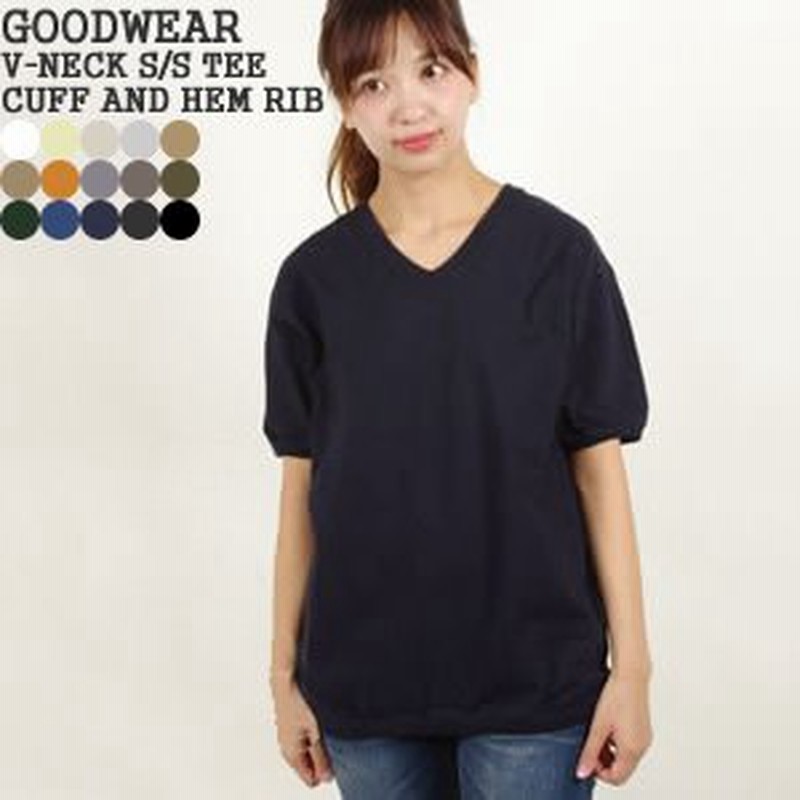 グッドウェア Goodwear Vネック半袖リブtシャツ 袖リブ 裾リブ 半袖tシャツ Ngw1701 レディース メンズ 1点のみメール便可能 通販 Lineポイント最大0 5 Get Lineショッピング