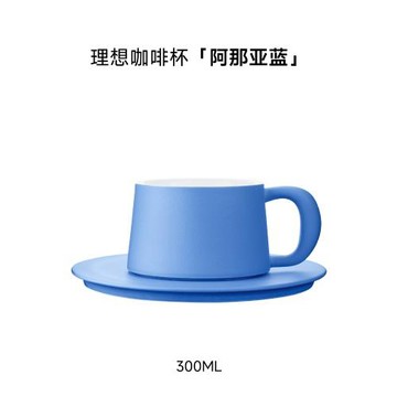 十六開阿那亞藍16開中國高級感水杯咖啡杯馬克陶瓷杯阿那亞藍白釉