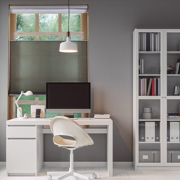 深灰上下開合雙循環珠鍊透光蜂巢簾 (Anthracite)