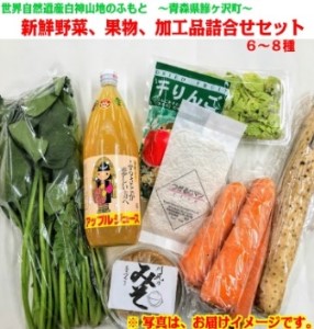 世界自然遺産白神山地のまちから～野菜、果物、加工品詰合せセット（6～8種）～