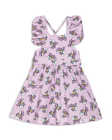 Worthy Threads Girls' Ruffle Sleeve Dress in Rollerskates - Little Kid, Big Kid