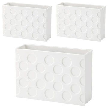 inomata磁鐵置物架W Set 3件組 約14 X 4.8 X 高9.5 公分  1組  白色