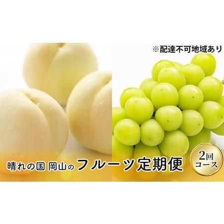 ふるさと納税 フルーツ 2024年 先行予約 晴れの国 岡山 の フルーツ 定期便 2回コース 桃 ぶどう 岡山県産 国産 フルーツ 果物 ギフト 岡山県里庄町