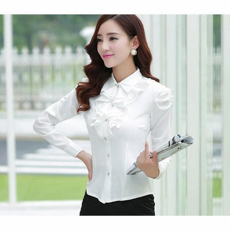 トップス ブラウス レディース コンサバ 春 21 春物 新作 春コーデ 春服 シャツ フリル フリルブラウス フォーマル ビジネス 胸元フリル 華やか 豪華 大人 通販 Lineポイント最大0 5 Get Lineショッピング