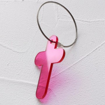 十字架鑰匙圈-葡紫紅