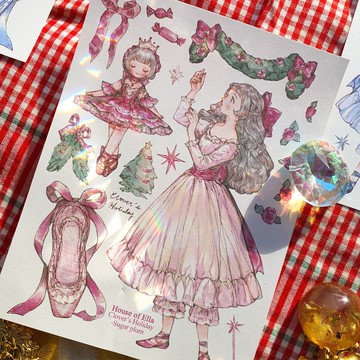 三葉草的假期聖誕女孩貼紙