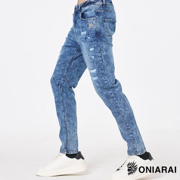 鬼洗 BLUE WAY – 735冰氧鋅玉丹寧修身錐形褲