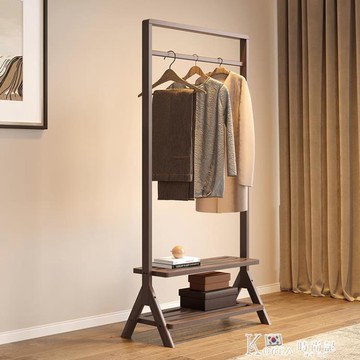 胡桃木掛衣架落地臥室北歐全實木衣帽架家用客廳中式民宿置物鞋架【林之舍】
