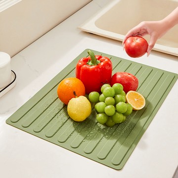 多用途矽膠瀝水墊/止滑桌墊/隔熱墊-多色可選 奶油色