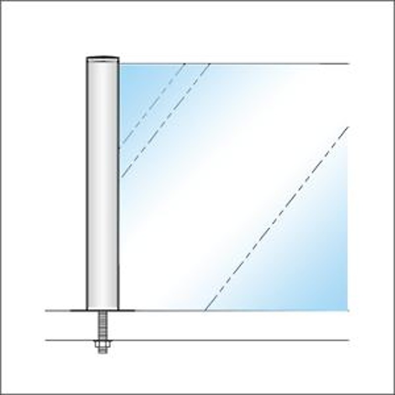 安全 ガラススクリーンポール ブースバー Sタイプ 135度二方 32mm x