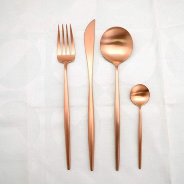 葡萄牙 Cutipol | MOON / 霧銅不鏽鋼主餐四件組