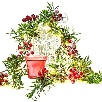 Viita LED燈飾/派對裝飾佈置燈串/聖誕紅果藤條(暖白/2M)