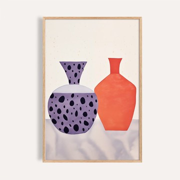 雙瓶映象 Twin Vessels / 當代版畫靜物掛畫 畫芯 海報