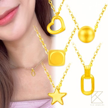 【TLH】黃金墜項鍊 純金999多選 微光金語 約重0.01錢