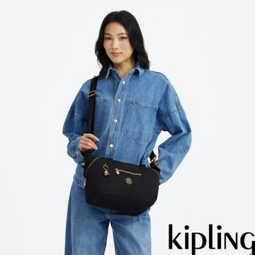 Kipling 墨黑金手提側背包-ART MINI