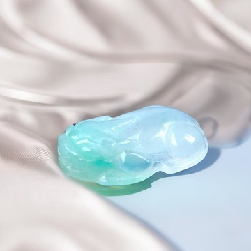 【招財神獸】冰種飄綠翡翠貔貅戒面 | 天然緬甸玉翡翠A貨 | 送禮