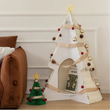 十八紙  折疊風琴樹屋聖誕樹 （三色） - 綠色-小