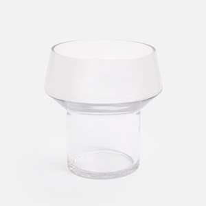 克萊歐造型透明玻璃花器17cm 曲線柱形