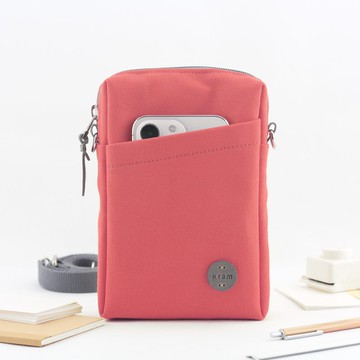 方型小包 / 側背包 / 斜挎包 日本帆布 - 活力紅