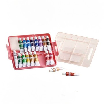 【SIMBALION 雄獅文具】王樣不透明水彩 鋁管（塑盒） 18色 / 盒 GCP-18