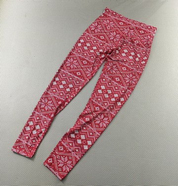 女子紅色健身房瑜伽戶外透氣緊身褲貼身裸感運動中腰休閑九分褲