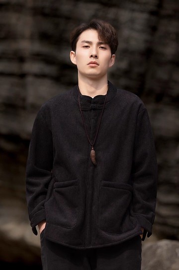 東方美學 中國風盤扣加絨夾克