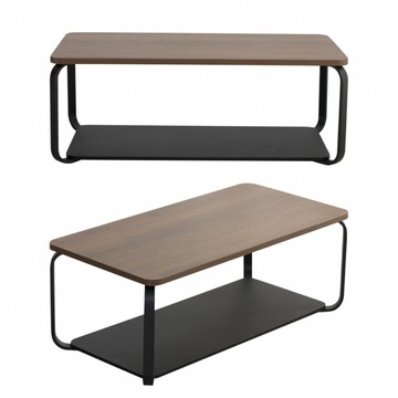 【IDEA】俐落百搭雙層鐵木茶几/長方桌(和室桌 邊桌 矮桌 客廳桌)