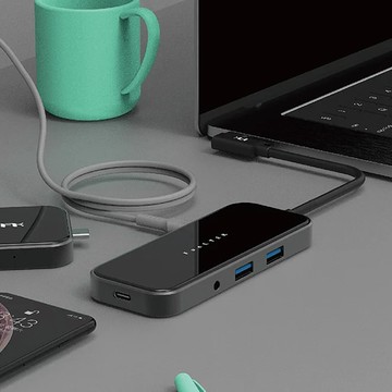 玻璃鏡面八合一無線充電組合式集線器