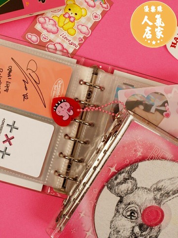 拍立得相册集/相冊本 韓國Be On D迷你拍立得透明搭扣6孔活頁相冊簿明星小卡收納袋本集