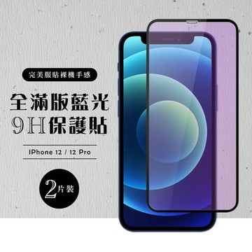 IPHONE 12PRO 12 日本玻璃保護貼AGC黑邊藍光防刮鋼化膜(2入-12保護貼12PRO保護貼)