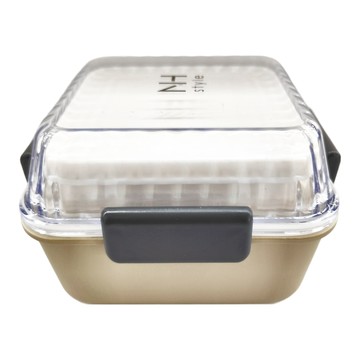 SHOWA正和 NHstyle 簡約透明便當盒 (小) 上層220ml/下層400ml  卡其色  1個