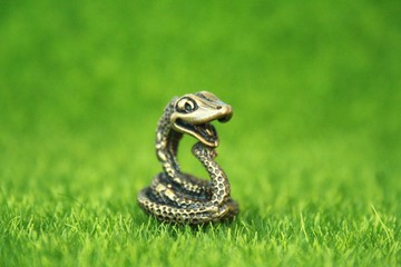 蟒蛇，蟒蛇 -銅迷你雕像蛇，金屬小雕像