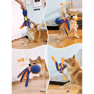 狗狗發聲玩具毛絨章魚中小型犬磨牙耐咬玩偶柯基柴犬泰迪獨處解悶