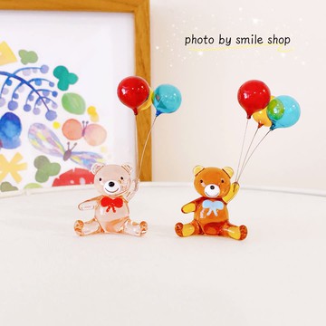 進口可愛的氣球小熊手工mini迷你微觀玻璃擺件工藝品