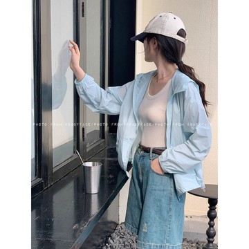 夏季必備🌞 2025夏季薄款連帽寬鬆休閒防曬透氣輕薄新款上衣開衫百搭外套