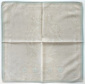 Celine 復古手帕 拜佔庭風格 天使圖案 18.5 x 18 英吋