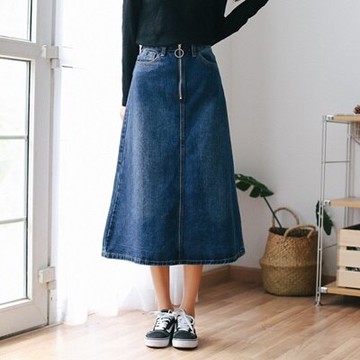半身裙牛仔長裙-韓版時尚休閒百搭女裙子73rw7【獨家進口】【米蘭精品】