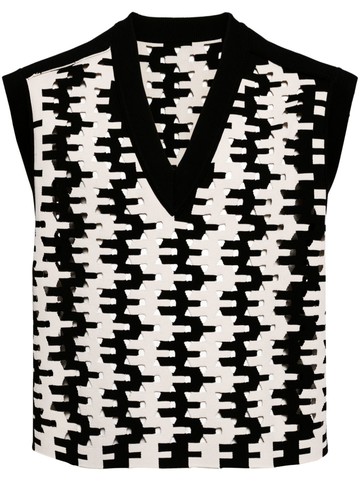 CROQUIS - geometric-pattern print vest - men - Viscose/Polyester - M - Black