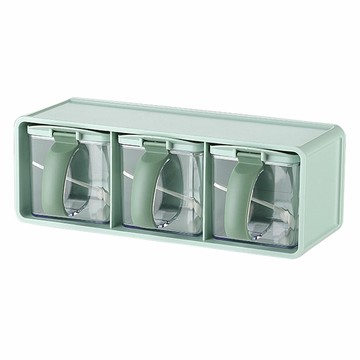 【壁掛收納】調味料盒 調料盒 廚房收納 調味瓶 鹽罐 醬油瓶 一體多格 防潮防塵 免打孔安裝 廚房檯面牆壁通用