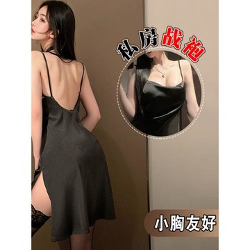 性感睡衣女高級感大碼蕾絲吊帶睡裙夏季冰絲薄款情侶勾魂趣味睡衣