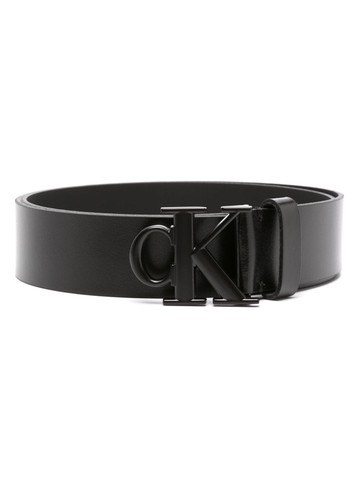Calvin Klein Jeans - logo-buckle leather belt - men - Calf Leather - 110 - Black