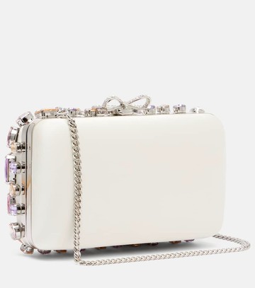 Self-Portrait Crystal-embellished box clutch