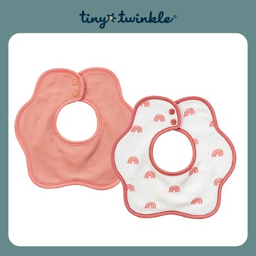 【tiny twinkle】花型圍兜2入組-映彩粉漾