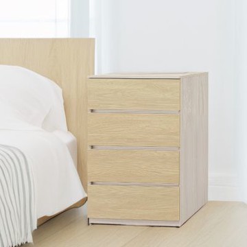 文創集 錸金2.6尺四抽雙色斗櫃(面板PVC皮革紋耐磨處理)-79x40x114cm免組
