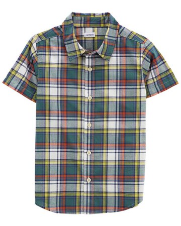 Kid Plaid Button-Front Shirt