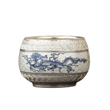 BRAVOMART 鎏銀飛龍乘雲禪定杯品茗杯