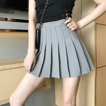 夏季女裝 百褶裙 女夏季 短裙拉鍊內襯 胖MM 高腰顯瘦A字版附安全褲防走光