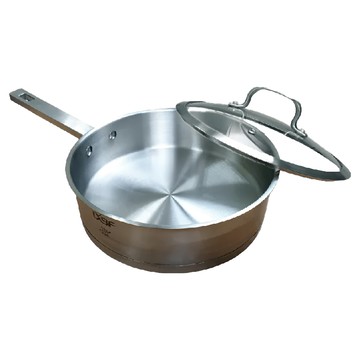 FULOTO 婦樂透 24cm 義式煎鍋 含鍋蓋 304不鏽鋼 適用多種爐灶  1個