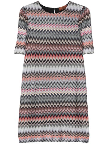Missoni - zigzag-patterned mini dress - women - Viscose/Polyester/Elastane/Cotton - 42 - Red